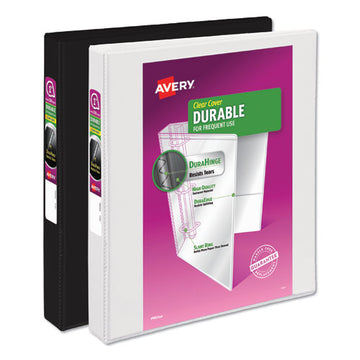 Avery® Durable View Binder With Durahinge And Slant Rings, 3 Rings, 0.5" Capacity, 11 X 8.5, Black freeshipping - TVN Wholesale